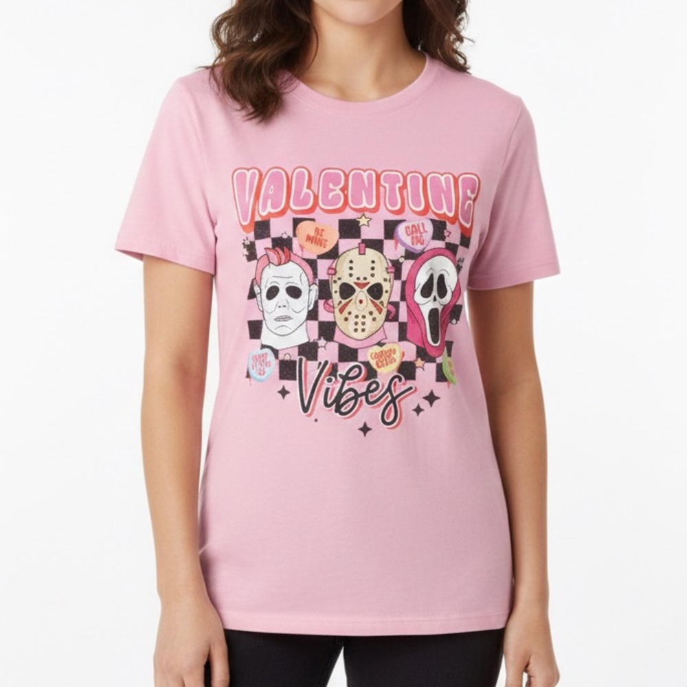 Valentine horror  Pink Graphic Tee
